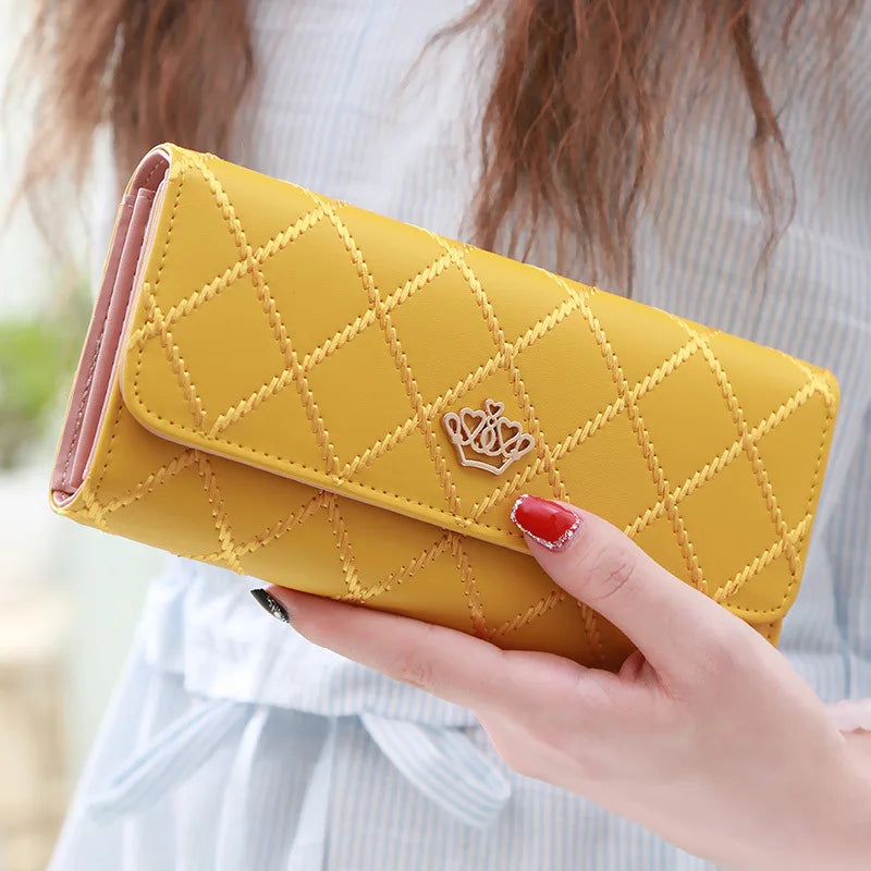 New Women's Wallet Fashion PU Leather Large Long Wallets Credit Card Holder Phone Coin Storage Girl's Handbag