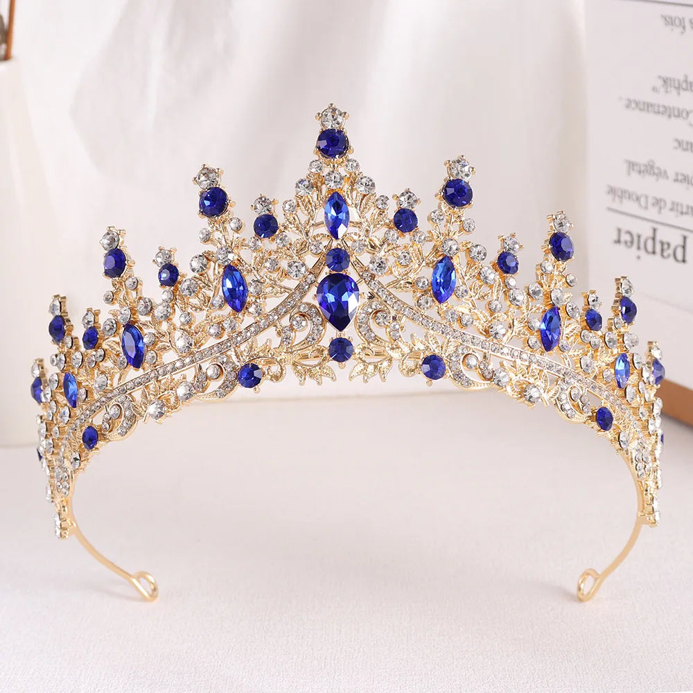 Baroque Luxury Black Crystal Bridal Tiaras Queen Crown For Women Girl Headpiece Wedding Diadem Princess Party Hair Dress Jewelry - EUFASHIONBAGS