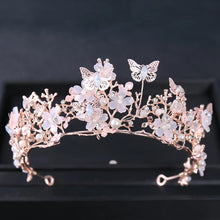 Load image into Gallery viewer, Rose Gold Color Crystal Tiaras And Crowns Rhinestone Prom Princess Diadem Wedding Bridal Hair Accessories Jewelry Crown Tiara