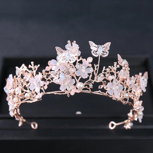 Rose Gold Color Crystal Tiaras And Crowns Rhinestone Prom Princess Diadem Wedding Bridal Hair Accessories Jewelry Crown Tiara