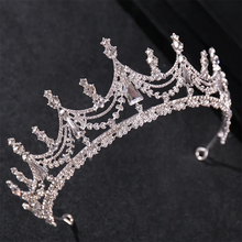 Load image into Gallery viewer, Silver Color Luxury Crystal Tiaras And Crowns Rhinestone Princess Prom Crown Tiara Diadem Headband For Women Bridal Hair Jewelry