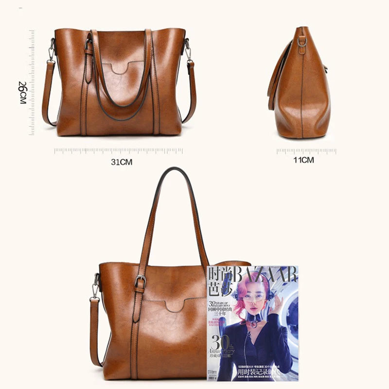 Vintage Tote Bag Large Womens Handbags PU Leather Women’s Shoulder Crossbody Bags Designer Luxury Hand Bag