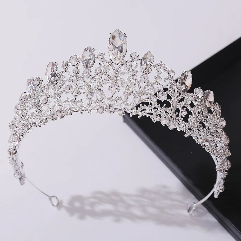 New Baroque Luxury Purple Crystal Bridal Tiaras Cubic Zircon Crown Rhinestone Pageant Diadem Headpieces Wedding Hair Accessories - EUFASHIONBAGS