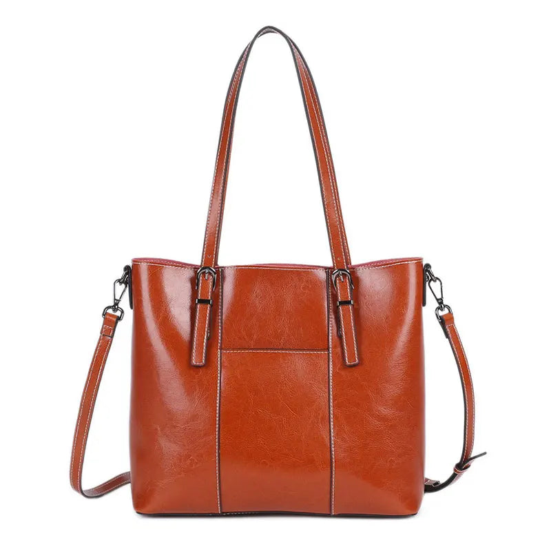 Genuine Leather Women's Tote Bag Luxury Designer Large Shoulder Bag Women Crossbody Bags Cowhide Shopping Handbags