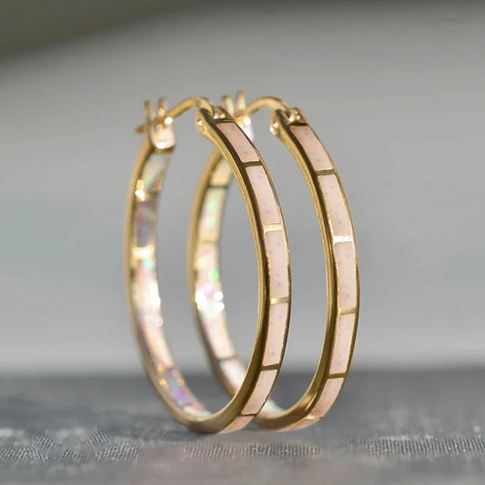 Metallic Style Hoop Circle Earrings Female Rose Gold Color/Gold Color Accessories Low-key Fashion Jewelry for Daily Life - EUFASHIONBAGS