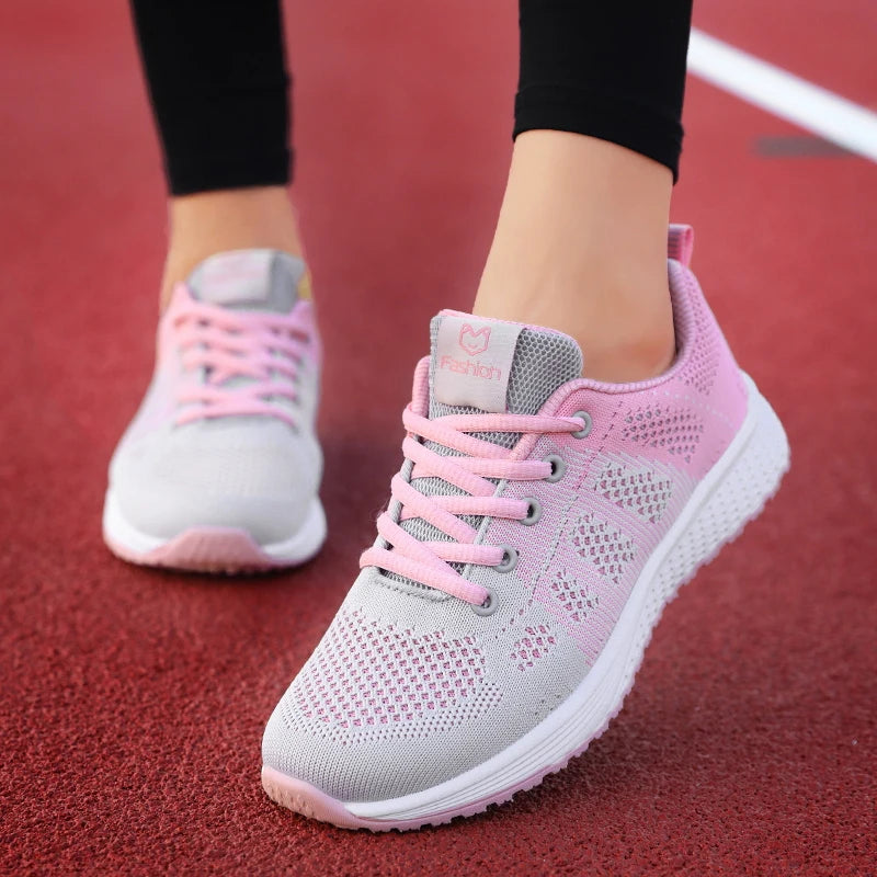 New Shoes for Women Casual Fashion Running Shoes Lace Up Mesh Walking Gym Shoes Breathable Lightweight Sneakers Athletic - EUFASHIONBAGS