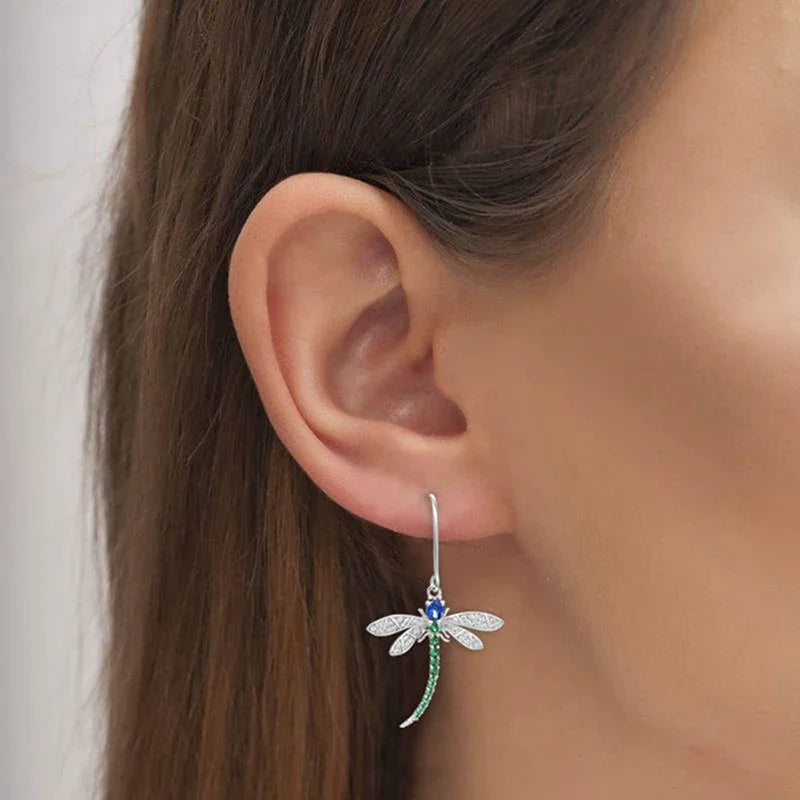 Cute Dragonfly Drop Earrings for Women Active Dainty Insect Accessories Fashion Gorgeous Charms Party Jewelry Girl Gifts