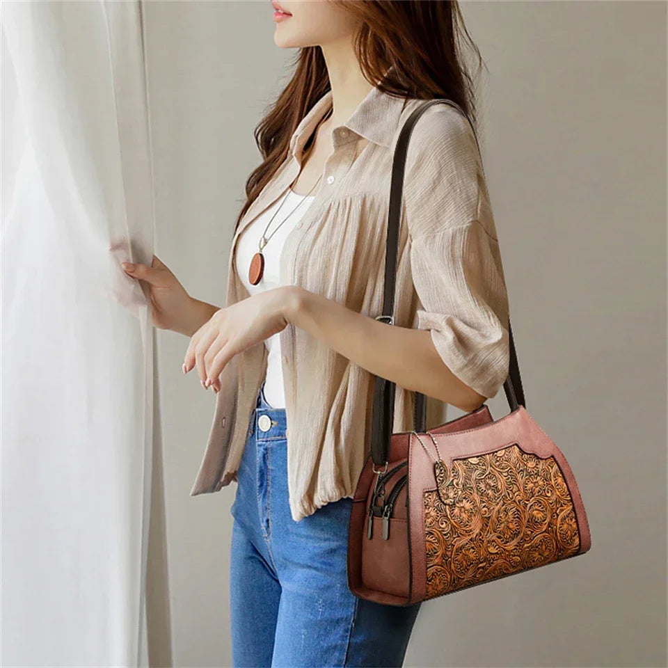 Casual Tote Luxury Leather Handbags Purse Women Bag Designer Messenger Shoulder Crossbody Bag for Female Shopper Sac A Main - EUFASHIONBAGS