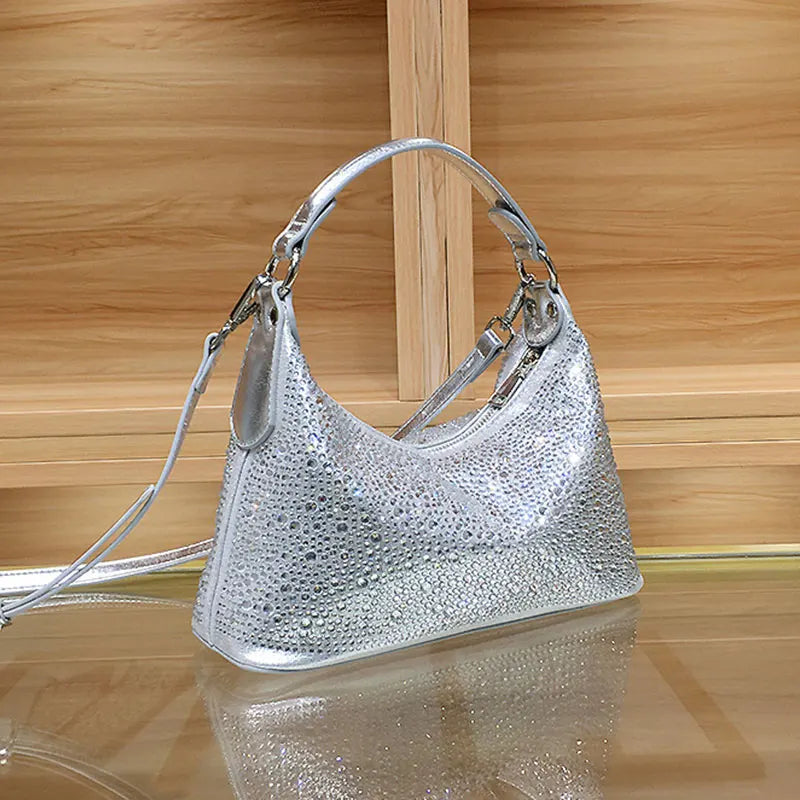 Women Evening Bag 2025 New Shiny Rhinestone Women's Shoulder Bag Fashion Luxury Dinner Party Handbag Female Crossbody Bags