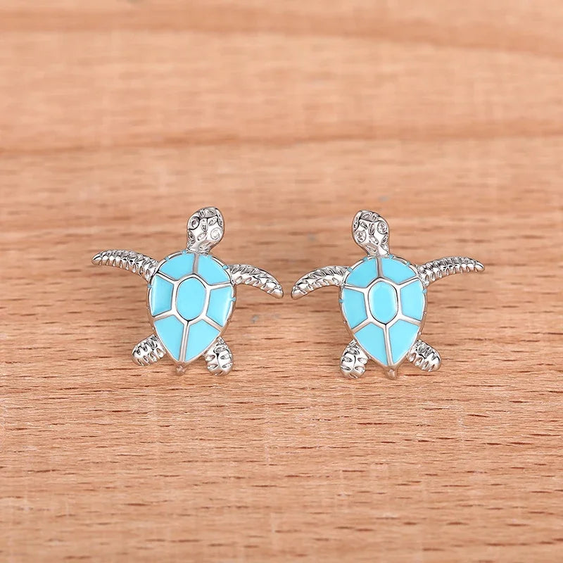 Cute Funny Stud Earrings Lovely Sea Turtle Design Piercing Party Jewelry for Women Daily Wear Sweet Girls Ear Accessories - EUFASHIONBAGS