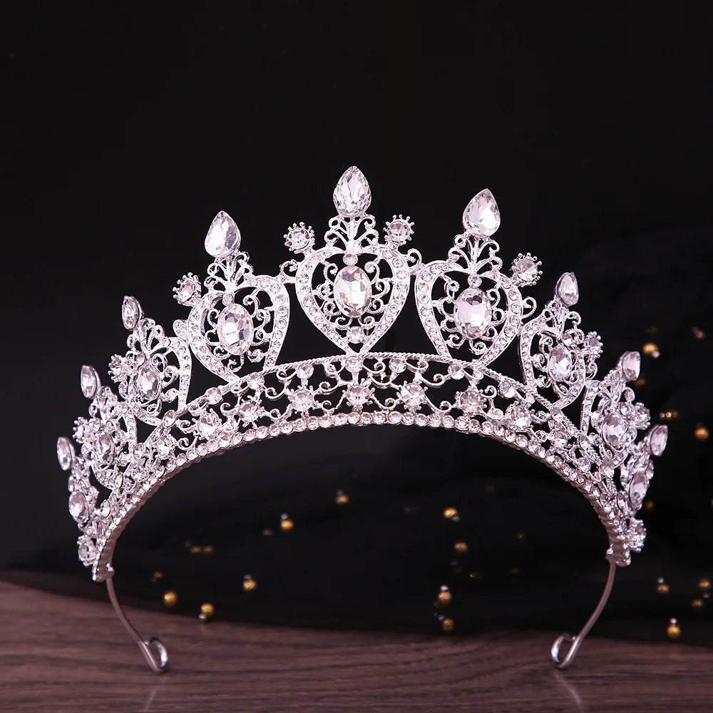 Baroque Luxury Purple Royal Queen Wedding Crown Rhinestone Crystal Bride Diadem Pageant Headdress Tiaras Hair Jewelry Accessory - EUFASHIONBAGS