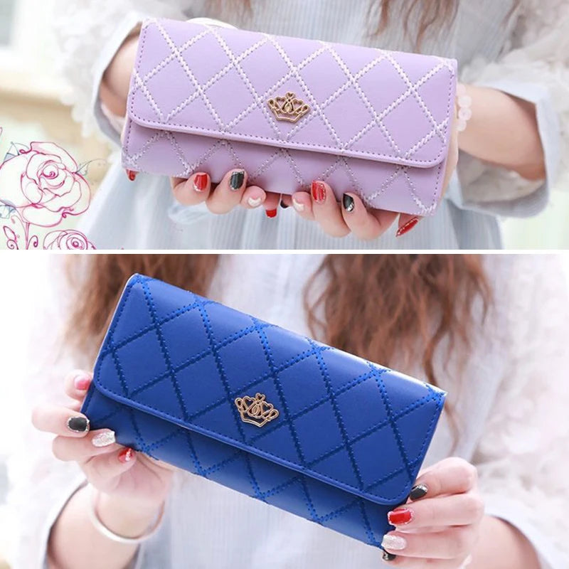 New Women's Wallet Fashion PU Leather Large Long Wallets Credit Card Holder Phone Coin Storage Girl's Handbag