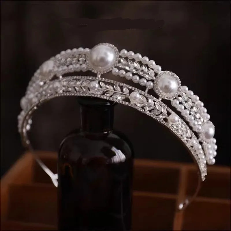 Luxury Diverse Silver Color Crystal Wedding Crown Bridal Headpiece Woman Baroque Rhinestone Tiaras Bride Diadem Hair Accessories - EUFASHIONBAGS