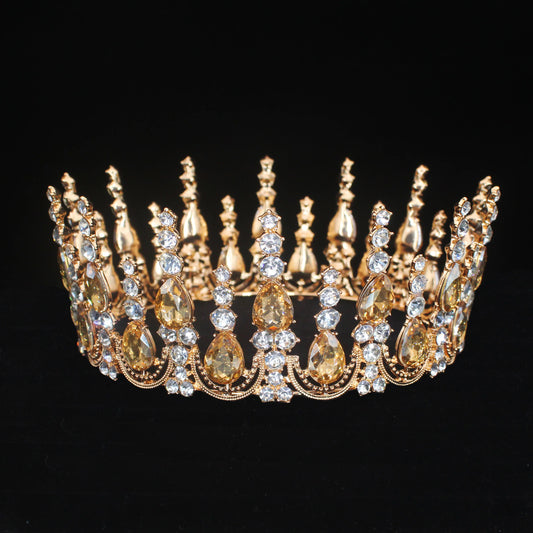 Baroque Crystal Bridal Tiara Crown Wedding Royal Queen Diadem Pageant Prom Hair Jewelry Accessories For Women Hair Ornaments - EUFASHIONBAGS