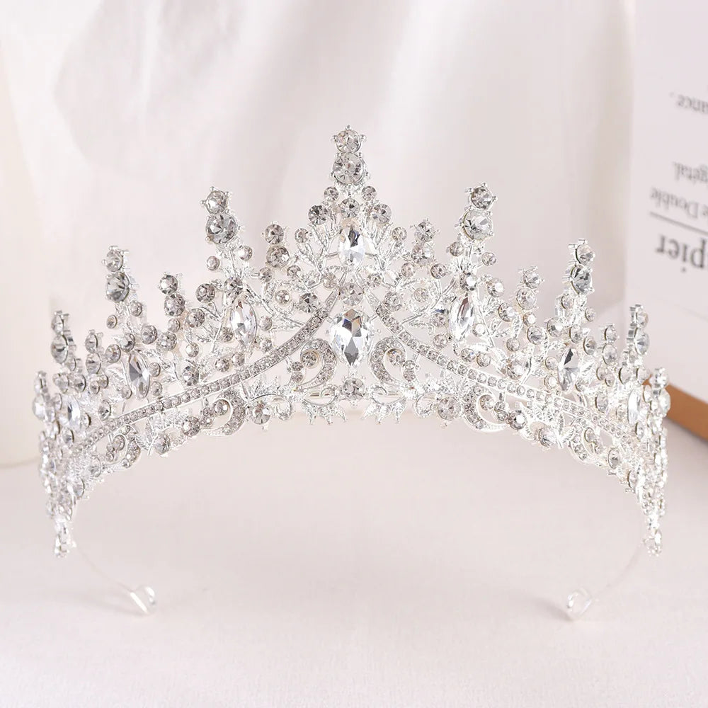 Baroque Luxury Black Crystal Bridal Tiaras Queen Crown For Women Girl Headpiece Wedding Diadem Princess Party Hair Dress Jewelry - EUFASHIONBAGS