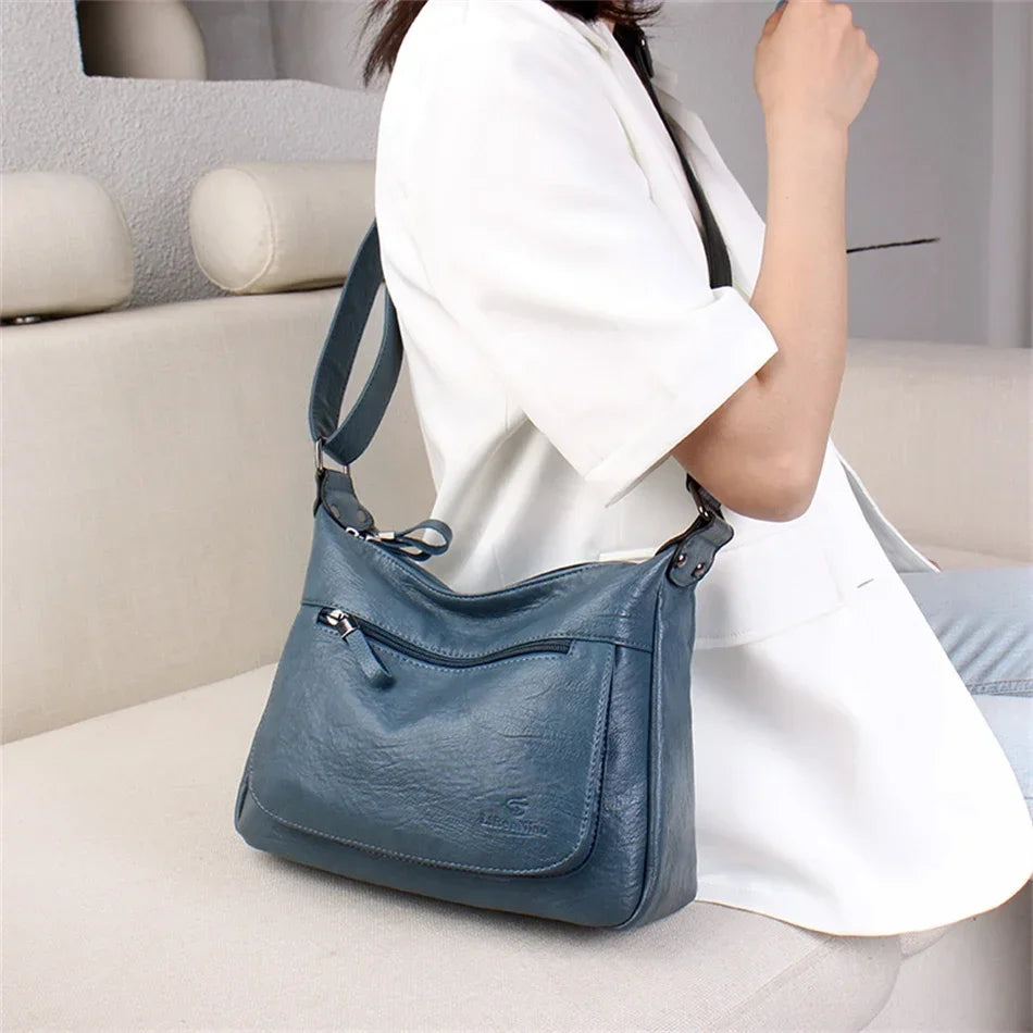 High Quality Leather Tote for Ladies Luxury Casual Women Designer Shoulder Crossbody Sac Female Worker Bolsas Handbags and Purse