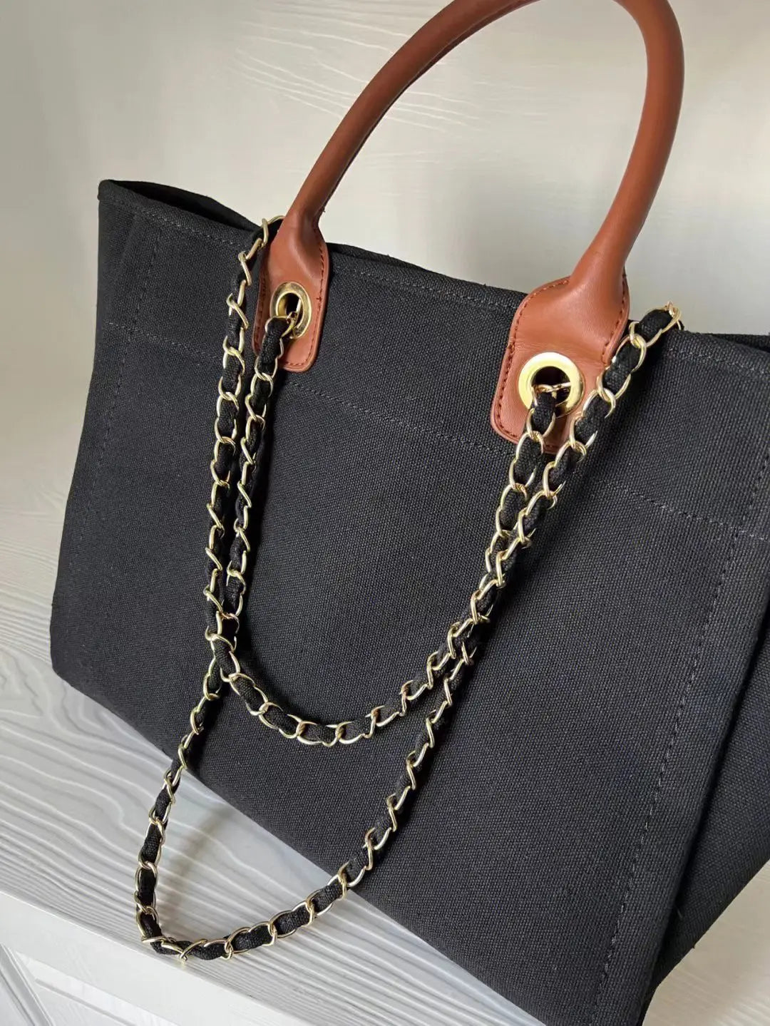 Retro Large Black Tote Bag Women Autumn Vintage Canvas Casual Handbag Female Harajuku Aesthetic Shoulder Bag