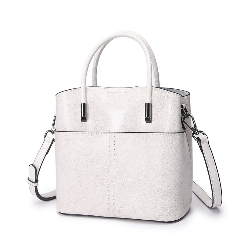 Cowhide Women's Tote Bags Luxury Handbags New Genuine Leather Women Shoulder Crossbody Bag Fashion Female Bucket Bag