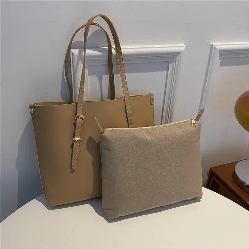 Women's Shoulder Bag PU Large Casual Simplicity Female Tote Bags Adjustable Shoulder Straps Women Handbag