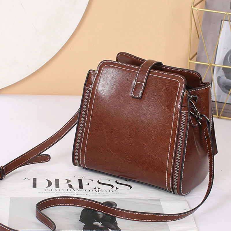 Cowhide Women Bags New Fashion Genuine Leather Women's Handbag High-quality Luxury Crossbody Shoulder Bag