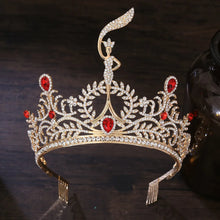 Cargar imagen en el visor de la galería, Luxury High Quality Royal Queen Wedding Crown for Women Diadem Large Crystal Banquet Tiaras Party Costume Hair Jewelry Accessory