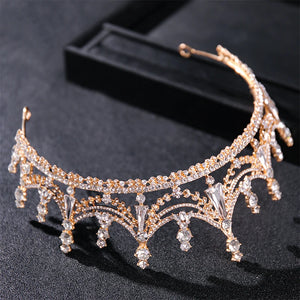 Silver Color Luxury Crystal Tiaras And Crowns Rhinestone Princess Prom Crown Tiara Diadem Headband For Women Bridal Hair Jewelry