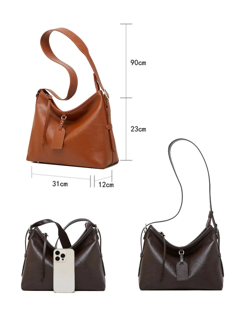 Cowhide Women's Bag New Fashion Large Shoulder Bag Soft Genuine Leather Trend Luxury Crossboby Bags