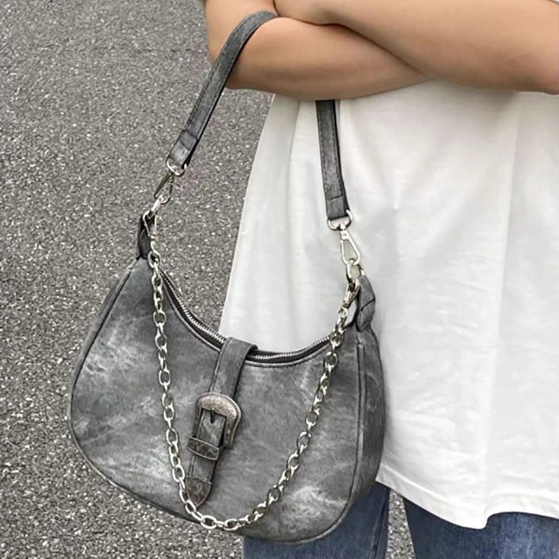 Vintage Shoulder Bags Female Fashion Summer Chains Korean Style Women's Bag Trend Latest Design Harajuku Bolso Mujer - EUFASHIONBAGS