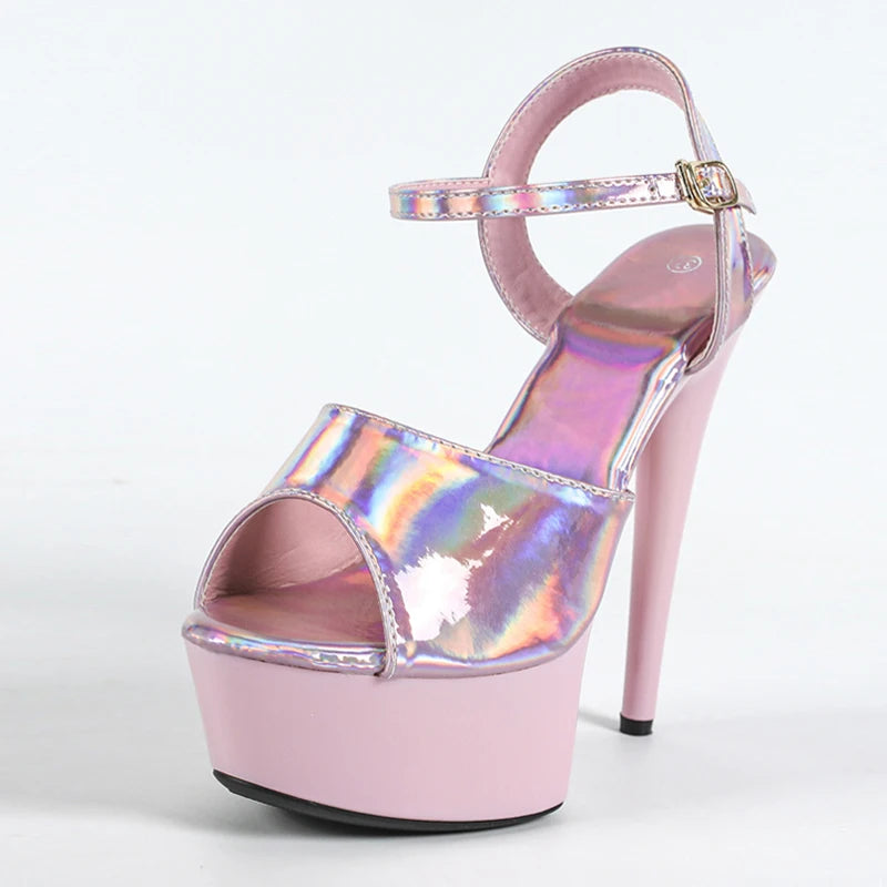 Size 34-43 Cozy Patent Leather Women Super High Heels Platform Sandals Sexy Peep Toe Party Strip Pole Dance Shoes Pumps