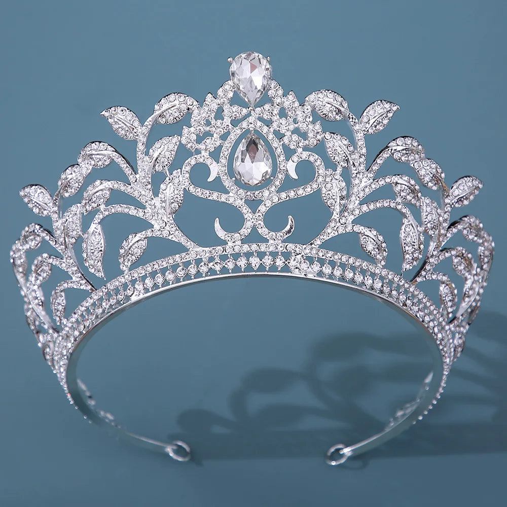 Diverse Silver Color Crystal Crowns Bridal Tiaras Fashion Queen Rhinestone Diadem CZ Headpiece Wedding Hair Jewelry Accessories - EUFASHIONBAGS