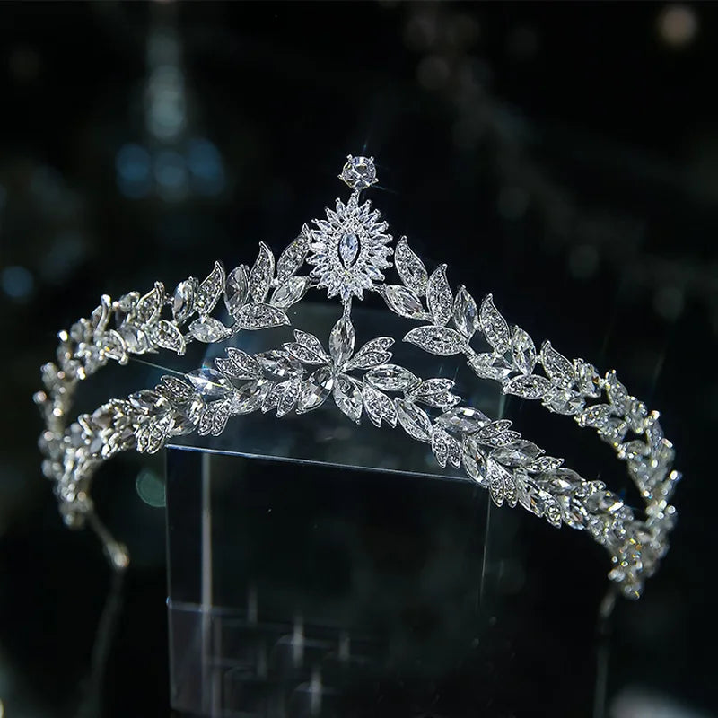 Baroque Luxury Crystal Geometric Bridal Tiaras Crown Hairbands Rhinestone Pageant Diadem Wedding Hair Accessories tiara de noiva - EUFASHIONBAGS