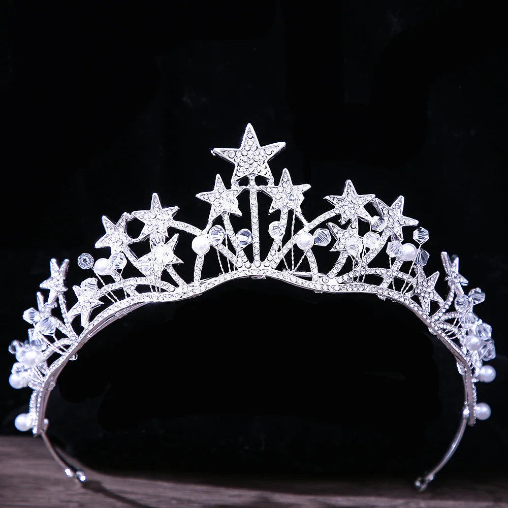 Luxury Diverse Silver Color Crystal Bridal Tiaras Crown Rhinestone Pageant Diadema Collares Headpieces Wedding Hair Accessories - EUFASHIONBAGS