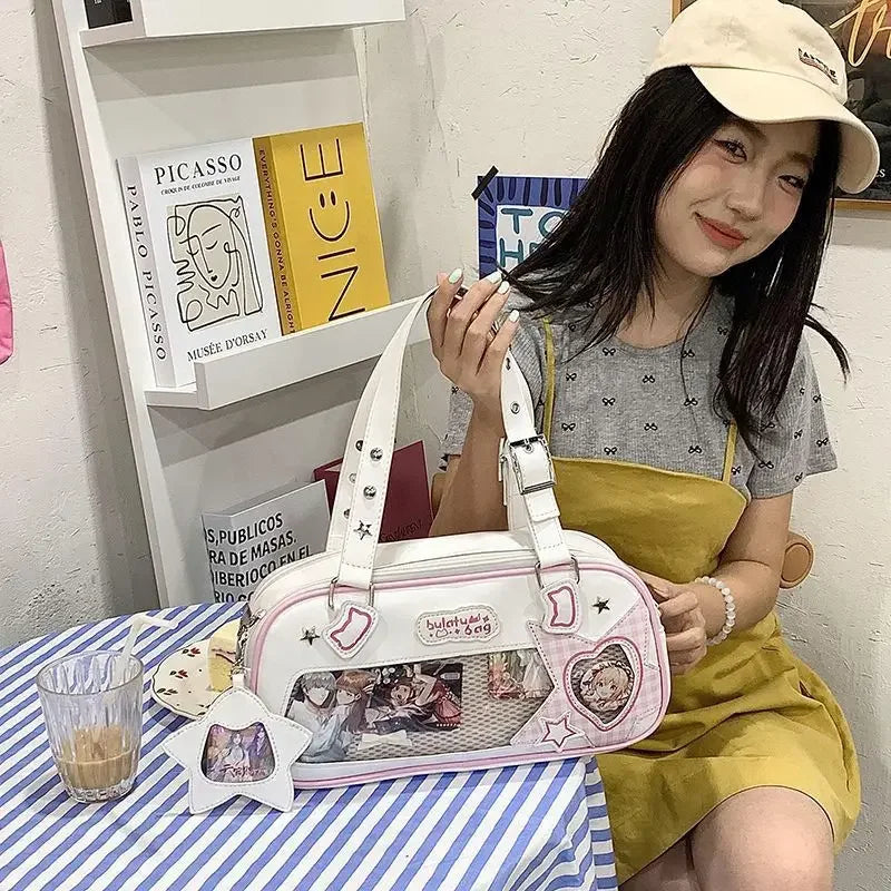 Y2K Harajuku Women Ita Bags Fashion Lolita JK Uniform Crossbody Shoulder Bags Subculture Individuality DIY Bolso Mujer - EUFASHIONBAGS