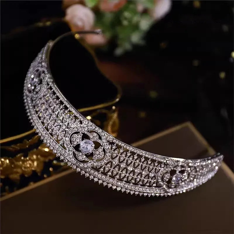 Luxury Cubic Zircon Wedding Tiaras Bridal Headband Queen Princess Rhinestone Pageant Diadem Party Crown Bride Women Head Jewelry - EUFASHIONBAGS