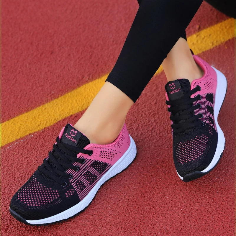 New Shoes for Women Casual Fashion Running Shoes Lace Up Mesh Walking Gym Shoes Breathable Lightweight Sneakers Athletic - EUFASHIONBAGS