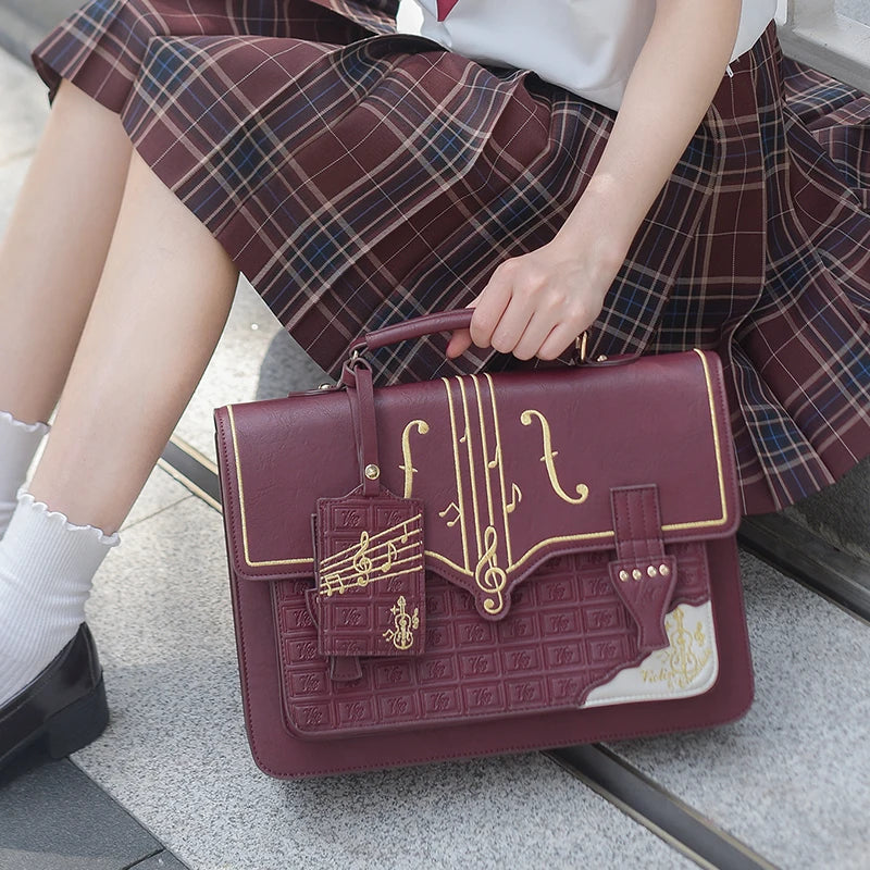 Harajuku Kawaii Handbag Women Harajuku Lolita Briefcase Backpack Jk Student Bag Japanese Shoulder Messenger Bags Y2k - EUFASHIONBAGS