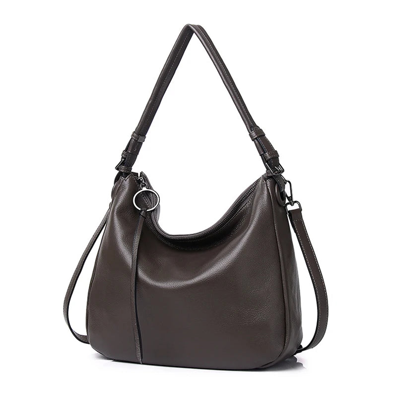 Genuine Leather Women's Shoulder Bag Fashion Large Tote Bags High Quality Soft Cowhide Women Crossbody Bags