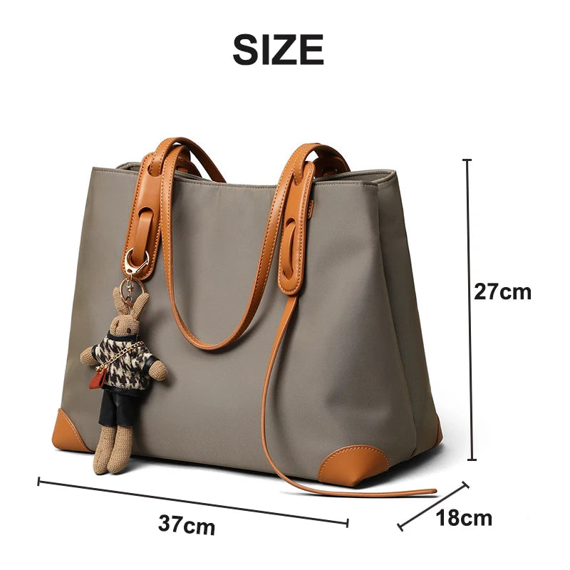 New Women's Tote Bag Waterproof Oxford Fashion Large Capacity Shoulder Bags Cartoon Decoration Hand Bags for Women