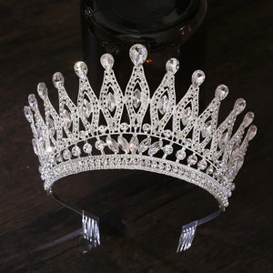 Miss Universe Paraguay Angola Crown With Comb Bridal Tiara Pageant Diadem Bride Headdress Wedding Dress Hair Jewelry Accessories