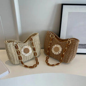 Handmade Women's Shoulder Bag Summer Straw Beach Bag Bohemian Handbags Fashion Hobo Designer Shopper Purse