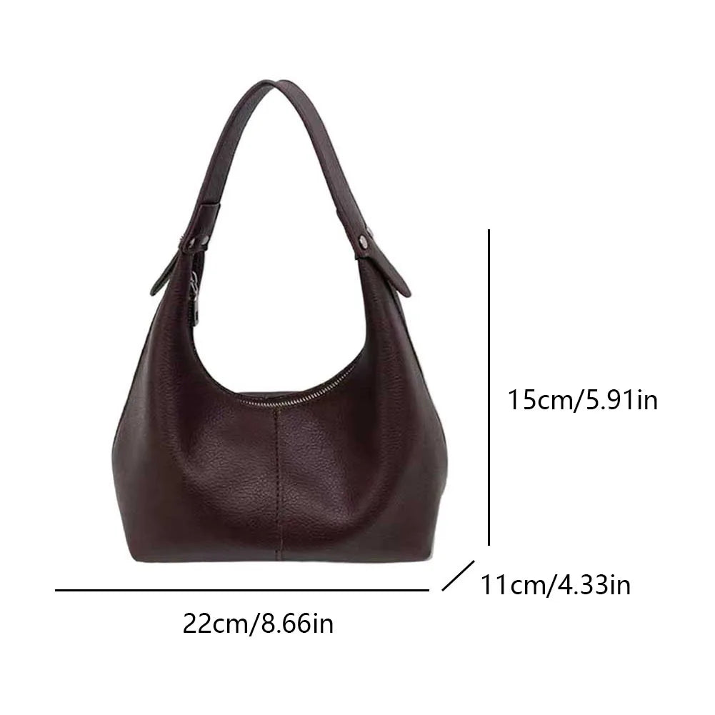 Luxury Hobo Handbags for Women Vintage Small Tote Shoulder Bags Retro Vegan PU Leather Design Clutch Female Purse Hand Bag - EUFASHIONBAGS