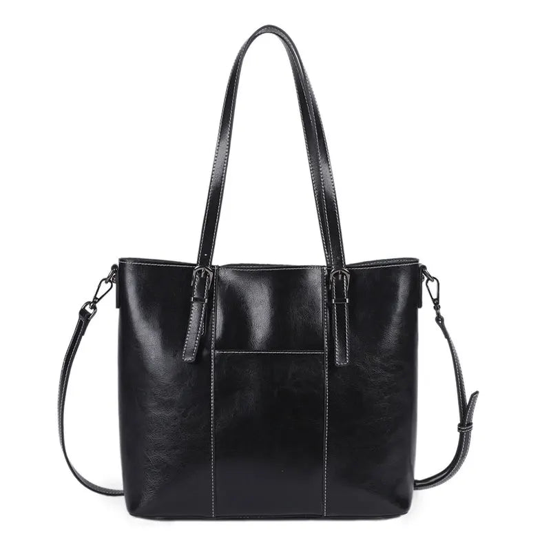 Genuine Leather Women's Tote Bag Luxury Designer Large Shoulder Bag Women Crossbody Bags Cowhide Shopping Handbags