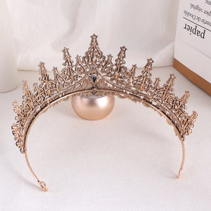 Baroque Luxury Black Crystal Bridal Tiaras Queen Crown For Women Girl Headpiece Wedding Diadem Princess Party Hair Dress Jewelry