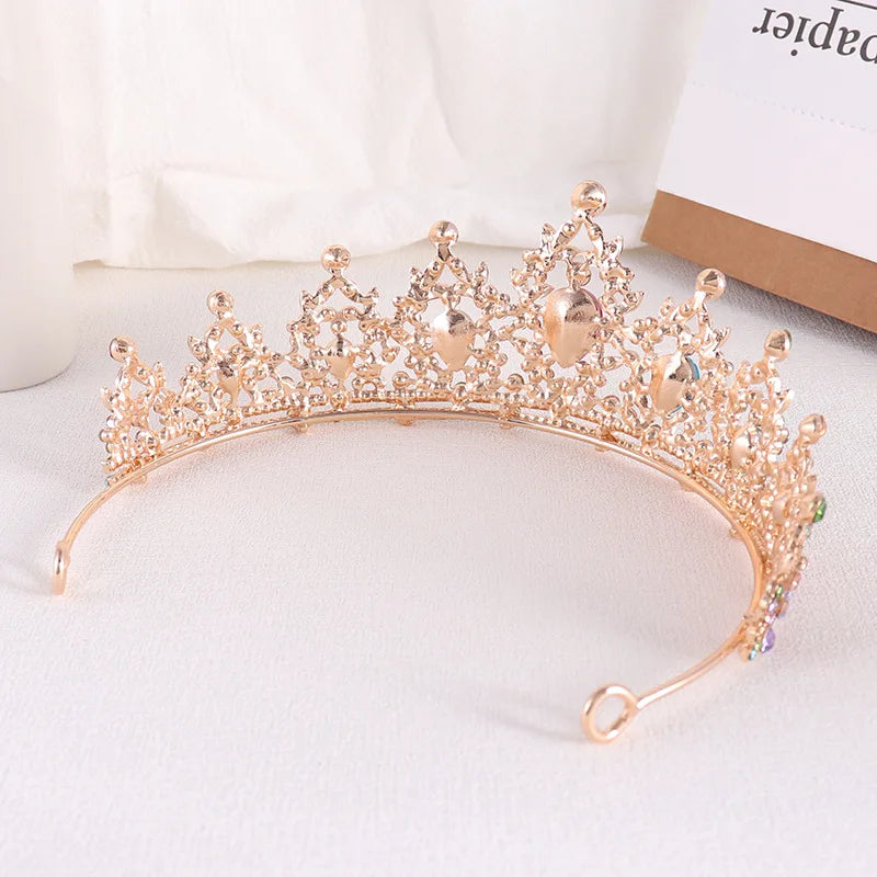 Trendy Crystal Rhinestone Tiaras Crown Wedding Hair Jewelry More Color Bridal Queen Princess Pageant Diadem Women Head Accessory - EUFASHIONBAGS