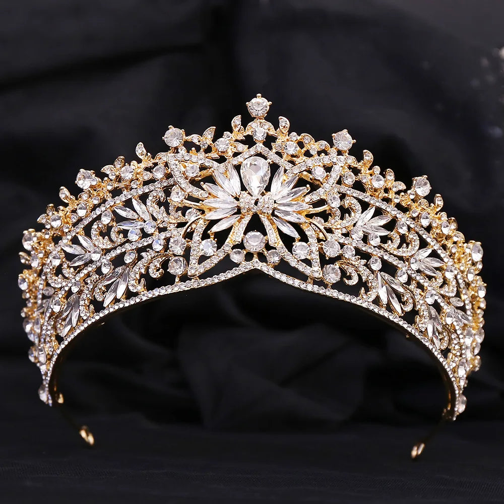 Baroque Rinestone Butterfly Tiaras For Women Wedding Party Luxury Elegant Blue Red Crystal Crown Pageant Diadem Hair Accessories - EUFASHIONBAGS