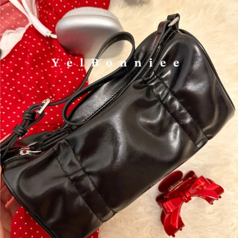 Pink Pillow Y2k Shoulder Bags Lady Fairycore Aesthetic Leather Handbag Purse Hot Girls Bag Luxury Women