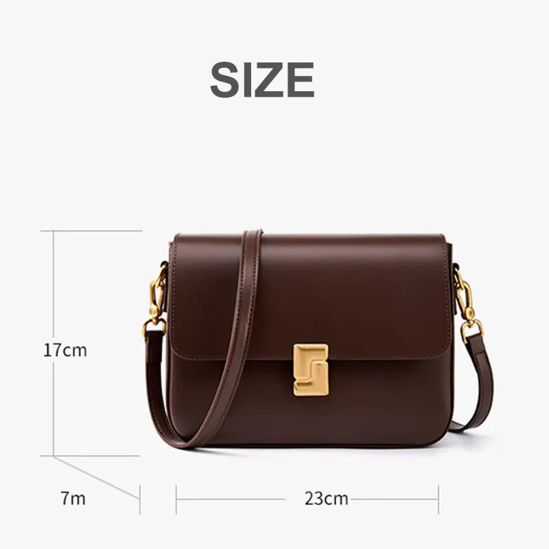 New Cowhide Women's Bag Classics Luxury Designer Women Shoulder Bags Fashion Genuine Leather Square Crossbody Bag