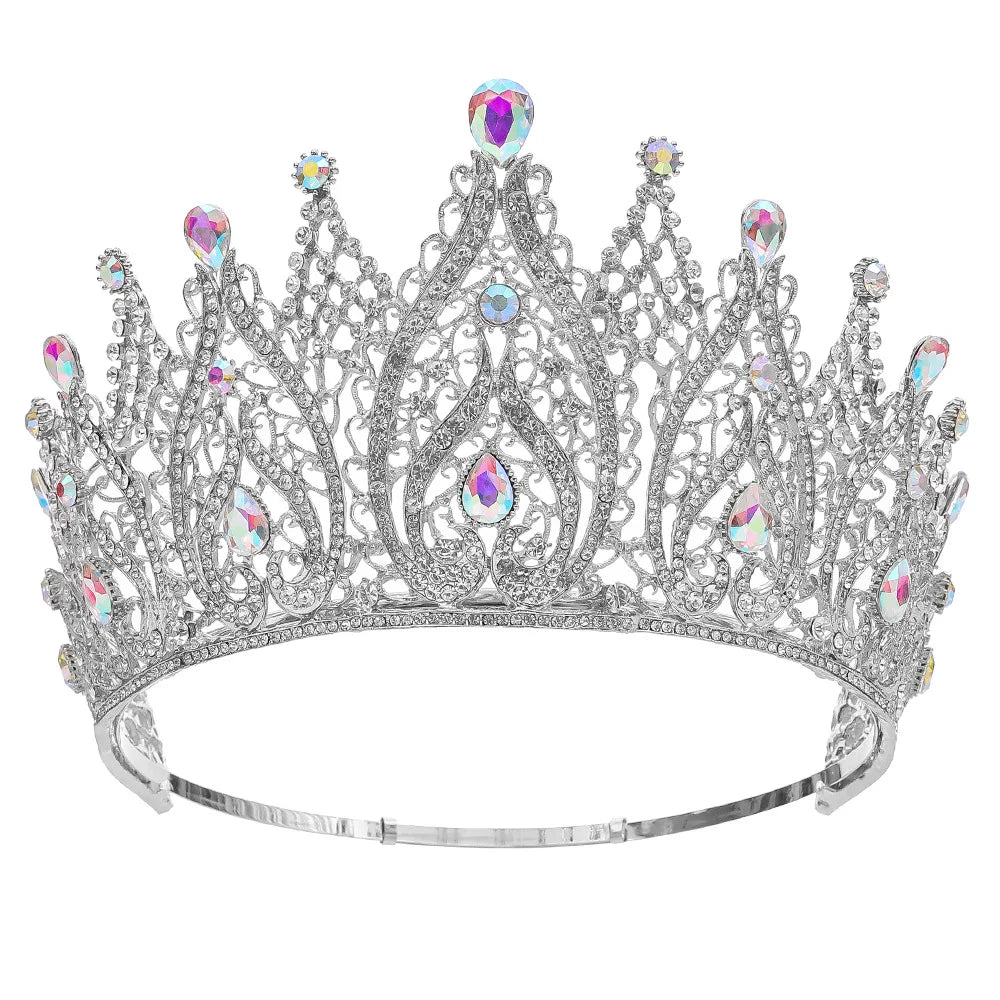 Luxury High Royal Queen Miss Universe Adjustable Wedding Crown for Women Crystal Banquet Tiaras Costume Hair Jewelry Accessories - EUFASHIONBAGS