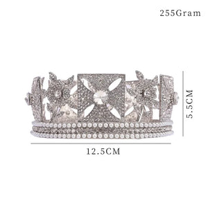 Royal Full Rhinestone Queen King Tiaras and Crowns Pageant Prom Diadem For Women/Girls Wedding Bridal Head Jewelry Accessories