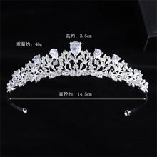 Cargar imagen en el visor de la galería, Luxury Rhinestone Tiara Crown For Bride Women Girl Headpiece sparkling Zircon Diadem Wedding Bridal Hair Jewelry Accessories